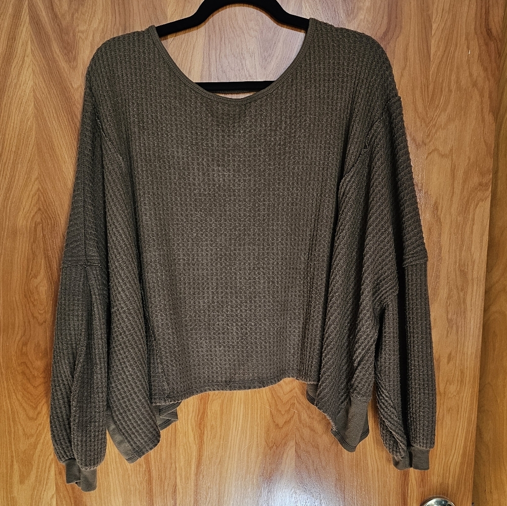 We The Free Olive Green Sweater